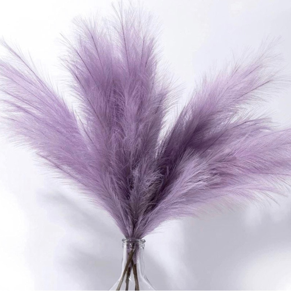10 Pack Bundle | Purple ADJUSTABLE Artificial Large Faux PAMPAS GRASS 43” /110cm